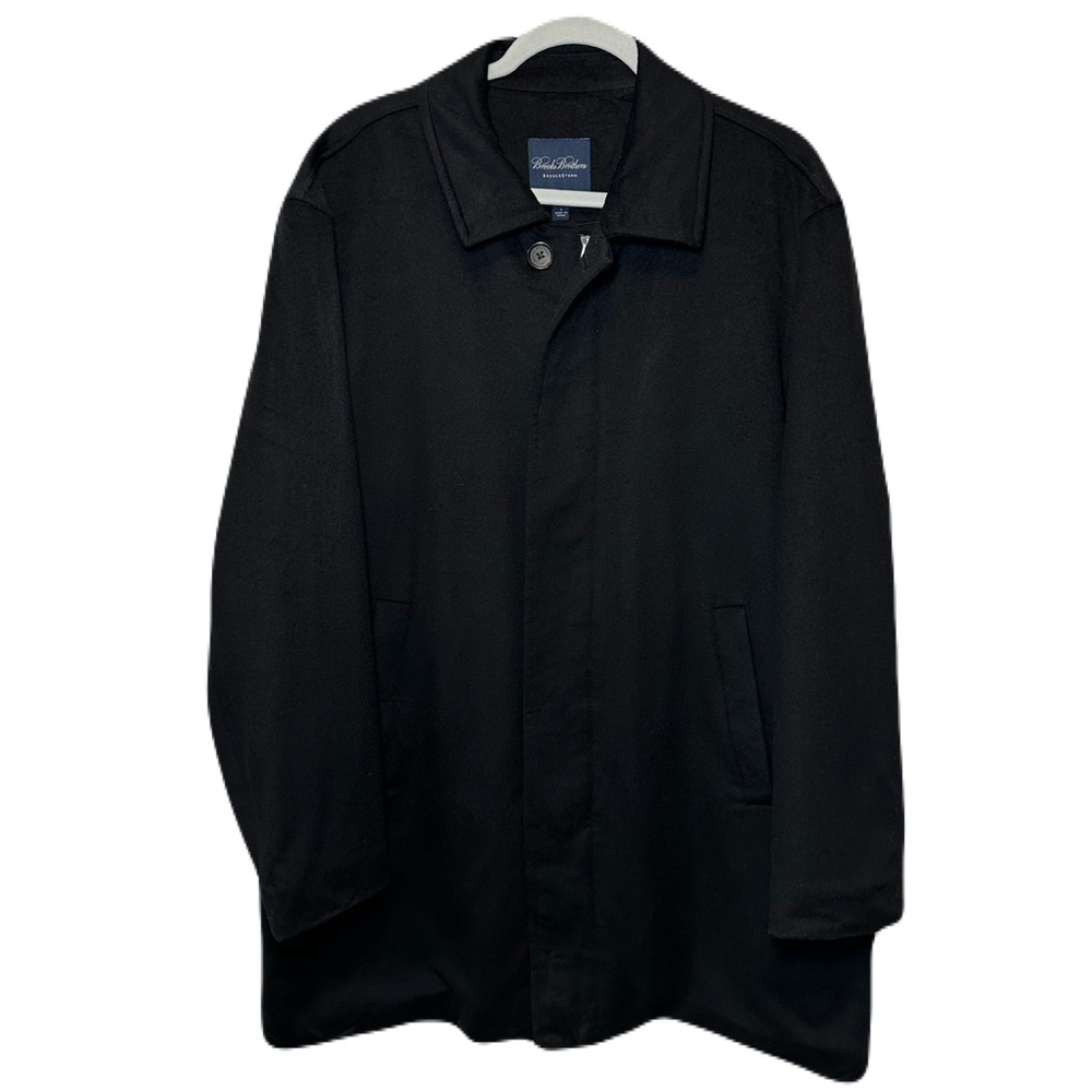 Brooks Brothers Loro Piana Storm System Wool Car coat Mens Large Black